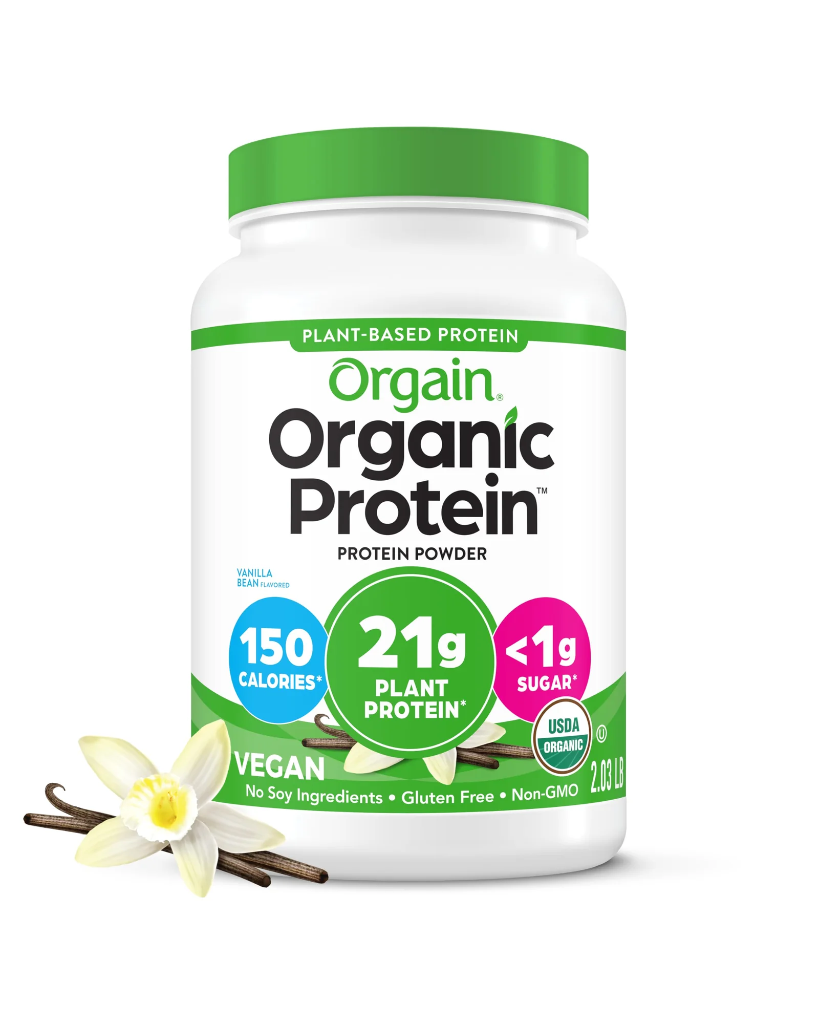 Orgain Organic Vegan Protein порошок ваниль 2.03 lb — белый