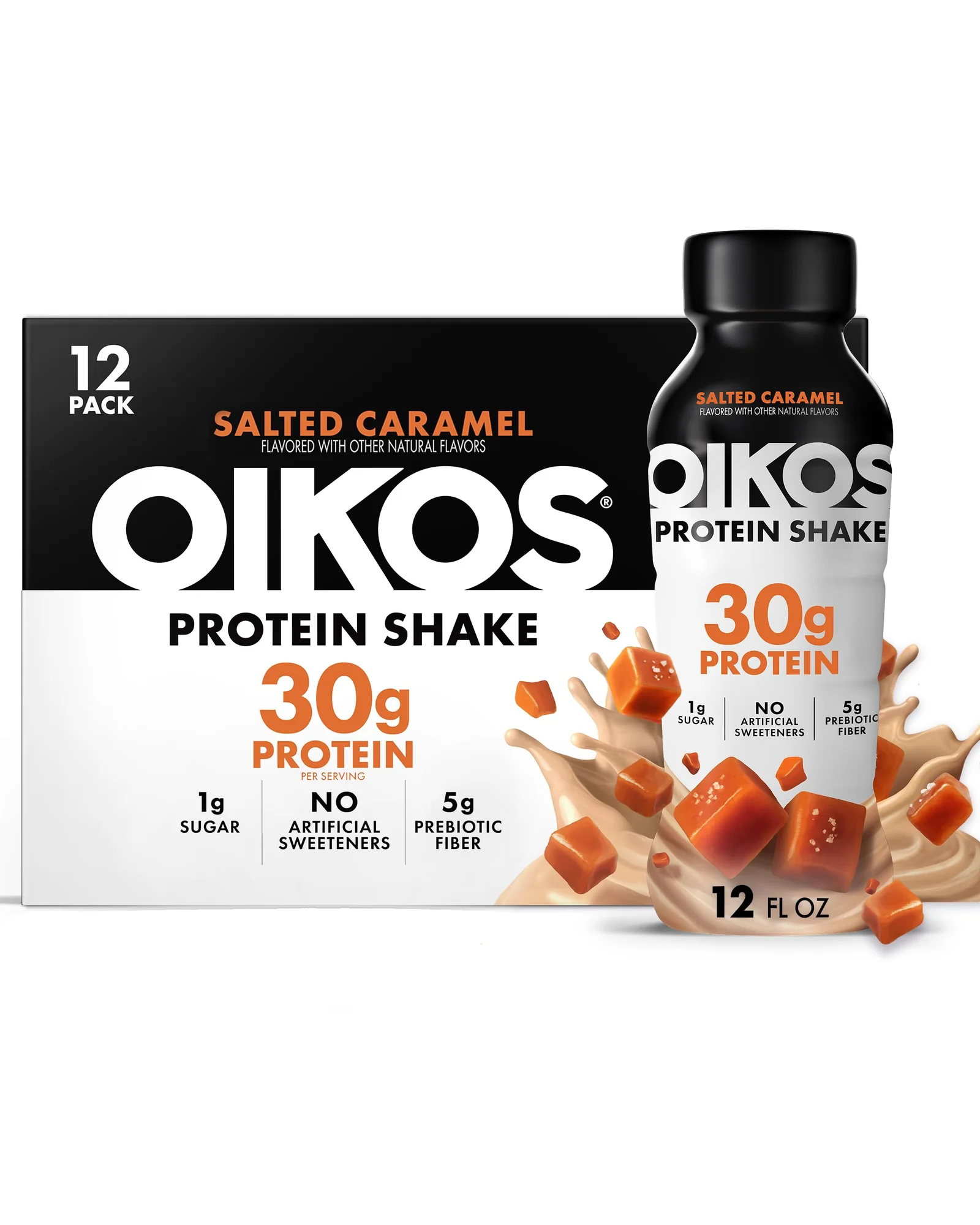 Oikos Протеиновый коктейль 30г солёная карамель 12 шт — 1