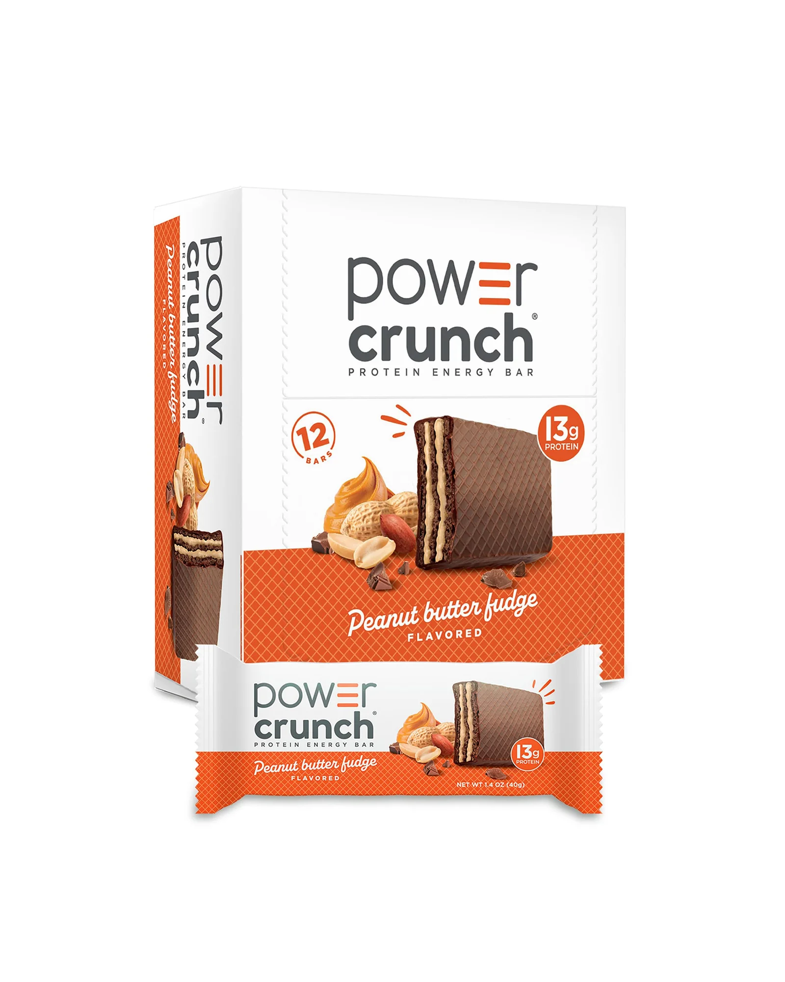 Power Crunch Protein Energy Wafer Bars Peanut Butter Fudge — 1