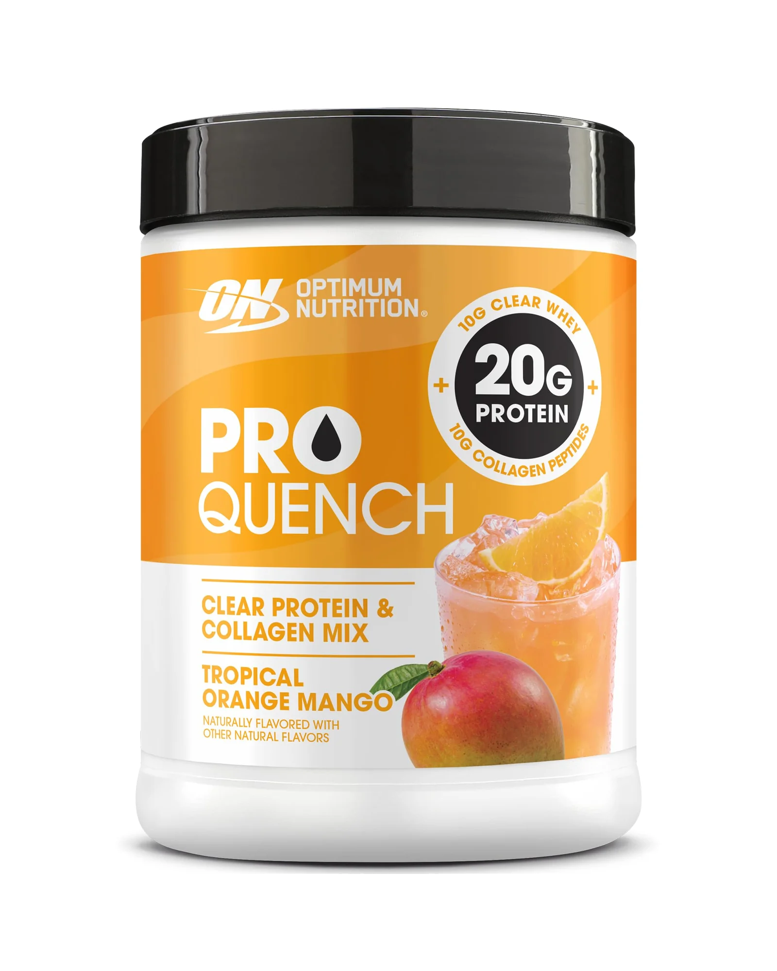 Optimum Nutrition Pro Quench напиток с сывороточным протеином и коллаженом, тропический апельсин манго — 1