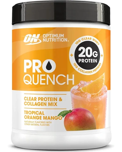Optimum Nutrition Pro Quench напиток с сывороточным протеином и коллаженом, тропический апельсин манго