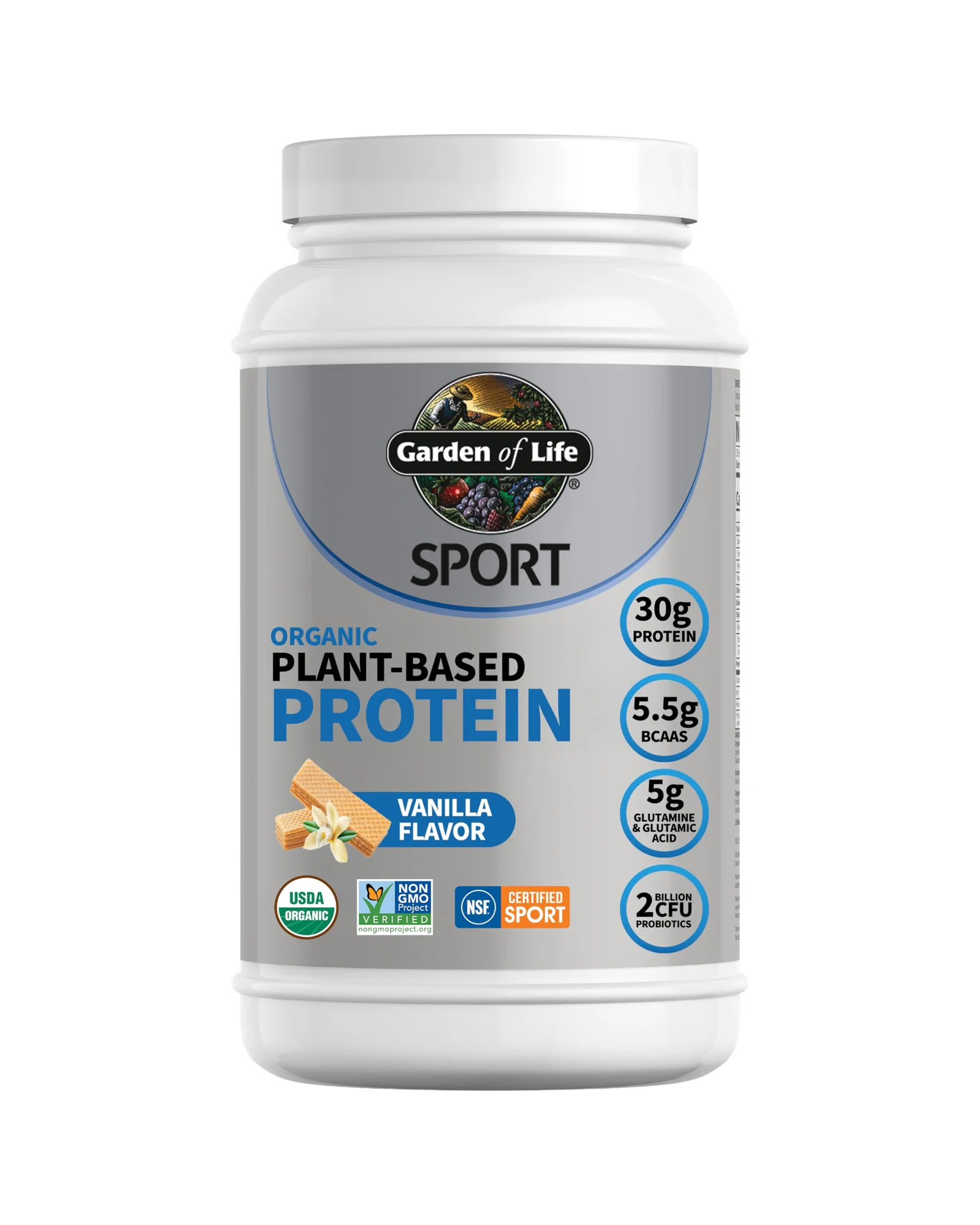 Garden of Life Sport органический растительный протеин, ваниль — белый