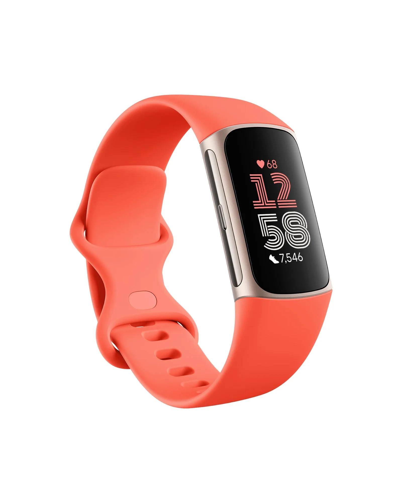 Фитнес-браслет Fitbit Charge 6 Золотой корпус красный ремешок — 1