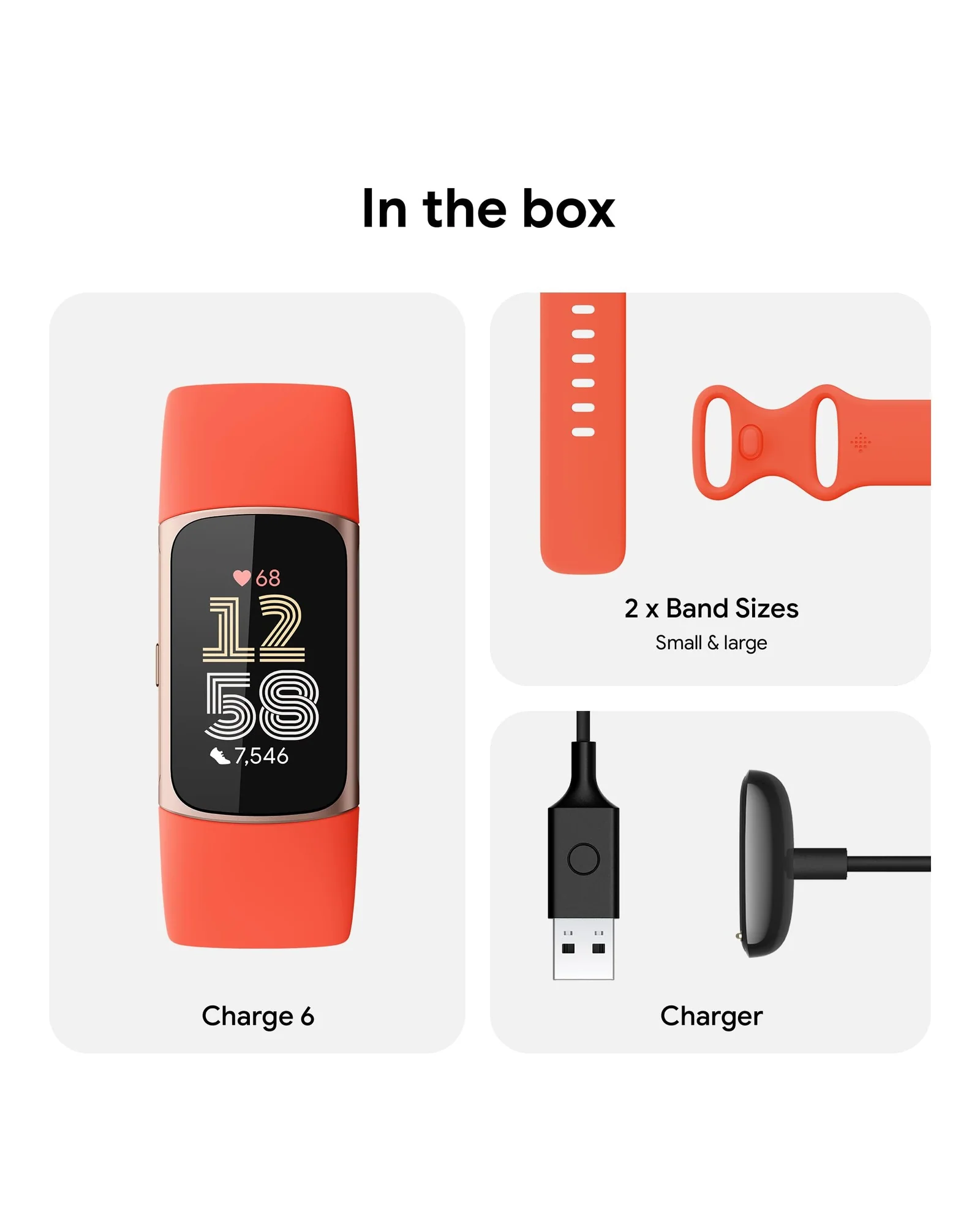 Фитнес-браслет Fitbit Charge 6 Золотой корпус красный ремешок — 8
