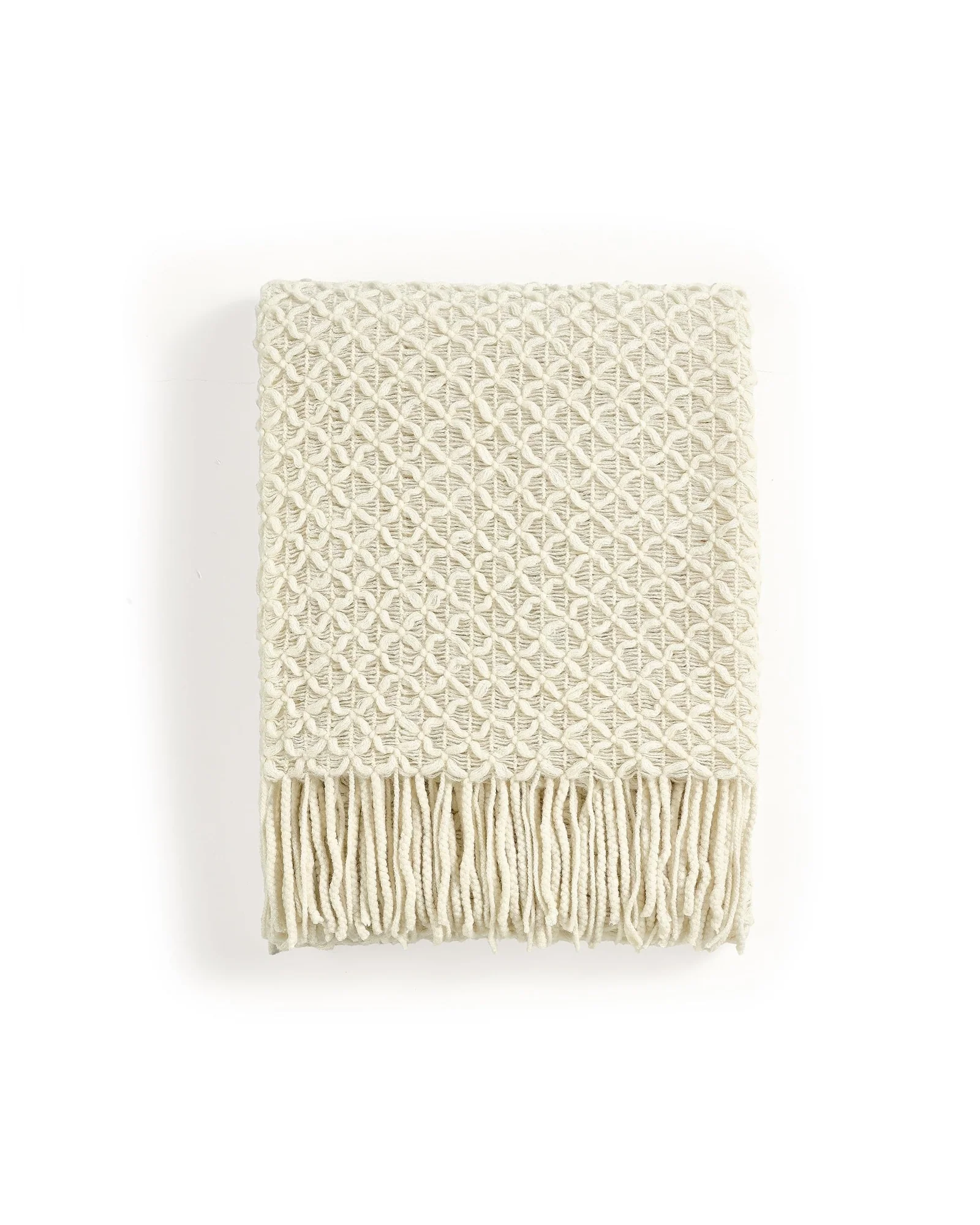 Плед вязаный CREVENT 50×60 Бежевый Beige X — 1