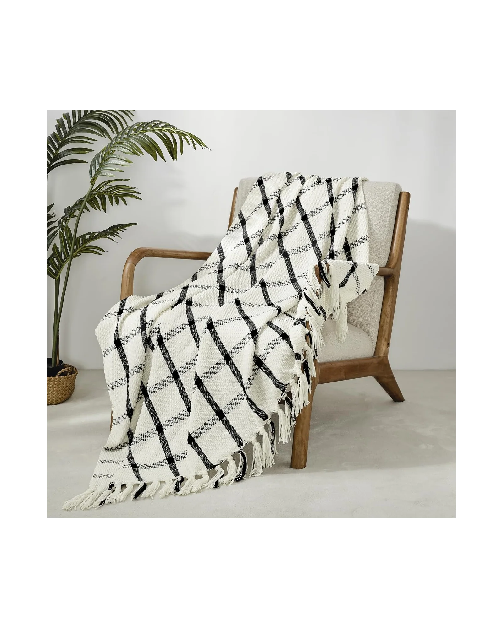 Плед вязаный CREVENT 50×60 Чёрный Chenille — 2