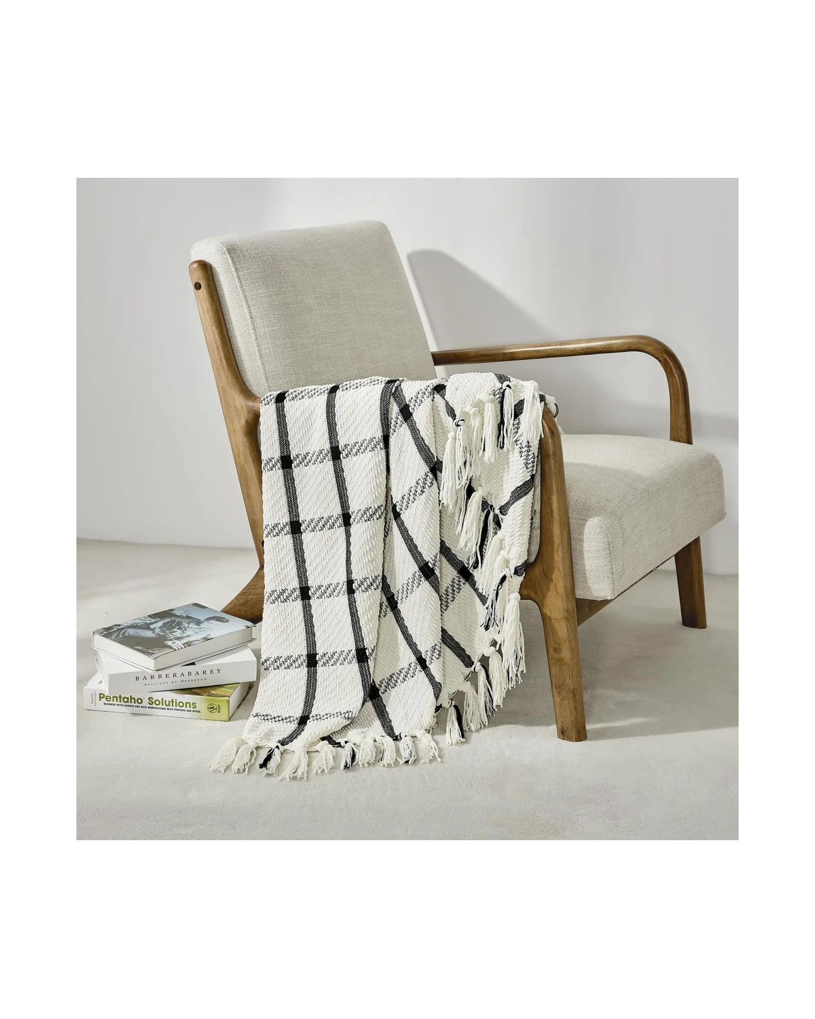 Плед вязаный CREVENT 50×60 Чёрный Chenille — 3