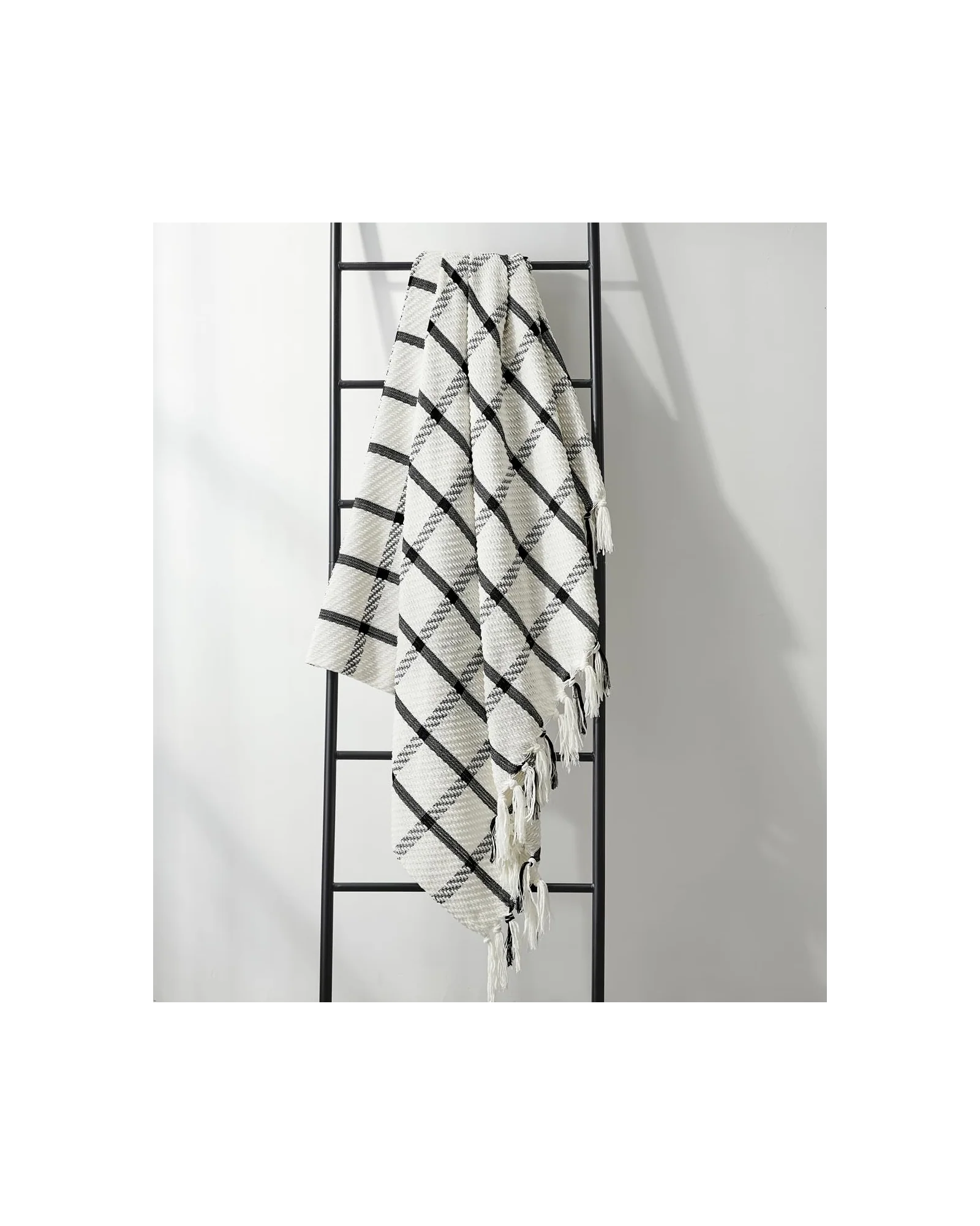 Плед вязаный CREVENT 50×60 Чёрный Chenille — 5