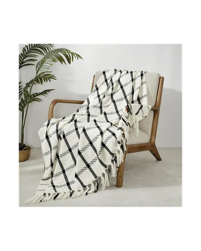 Плед вязаный CREVENT 50×60 Чёрный Chenille