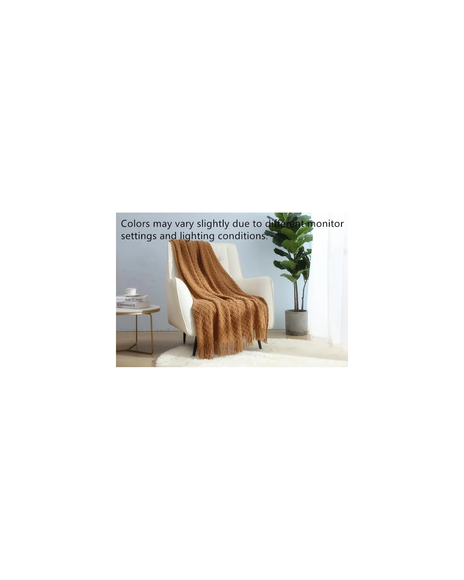 Плед вязаный CREVENT 50×60 Коричневый — 2