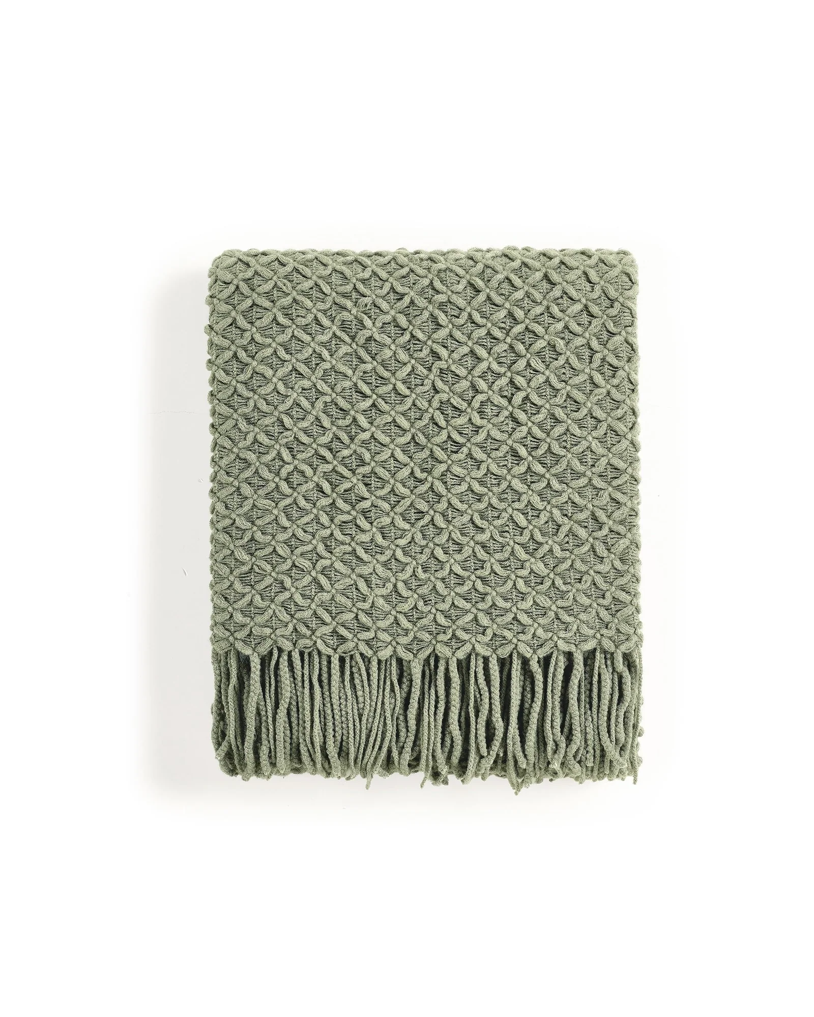 Плед вязаный CREVENT 50×60 Шалфейный Sage Green — 1