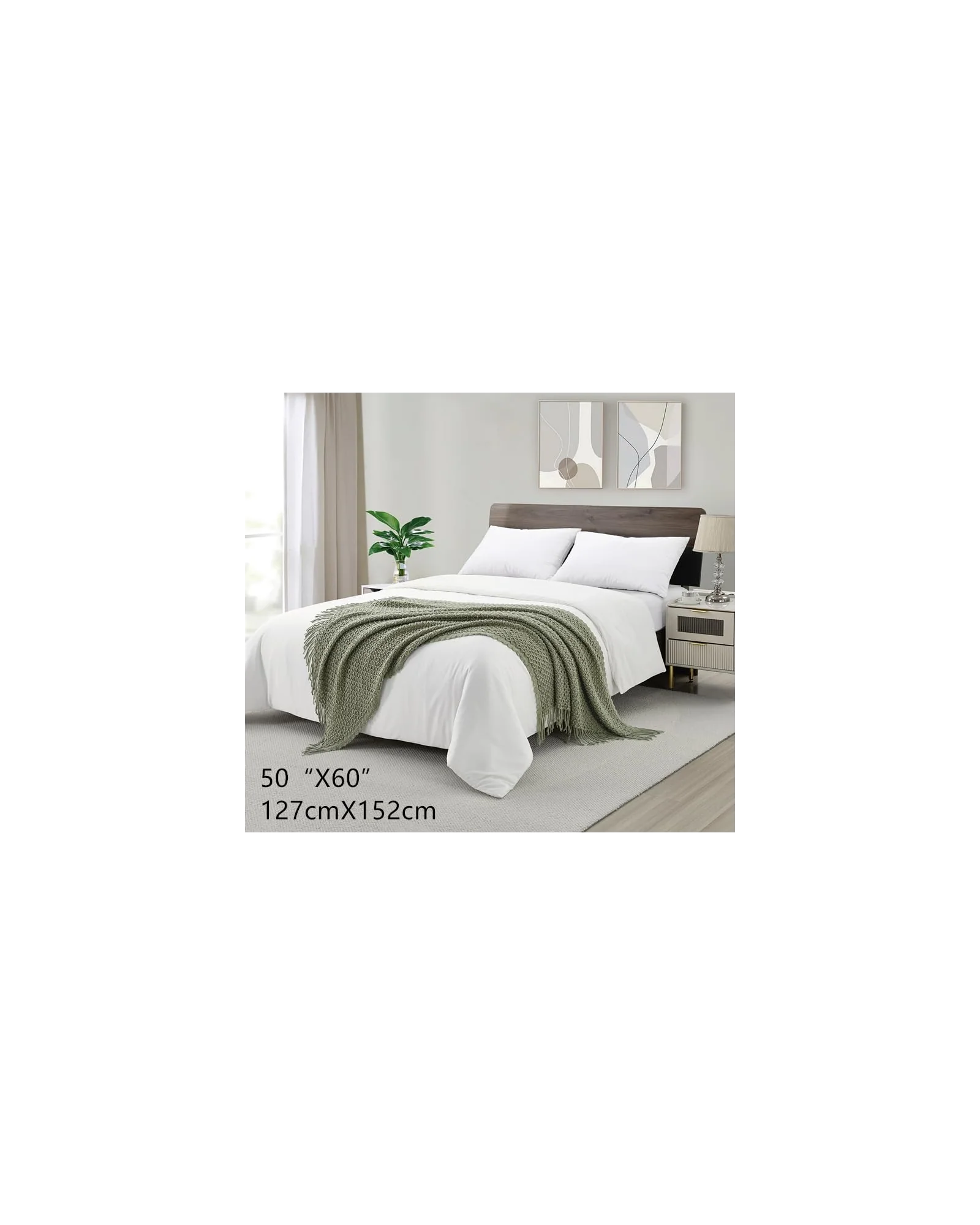 Плед вязаный CREVENT 50×60 Шалфейный Sage Green — 3