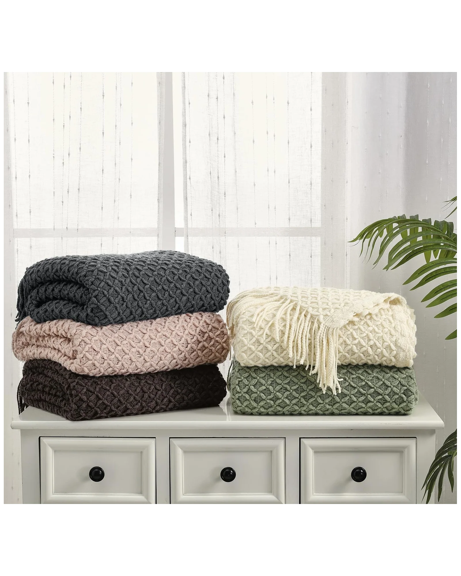 Плед вязаный CREVENT 50×60 Шалфейный Sage Green — 5