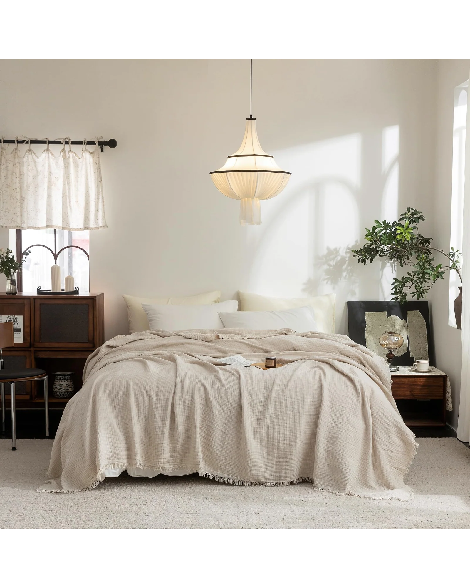 Плед муслиновый FOSSA 98×98 Бежевый Beige — 1