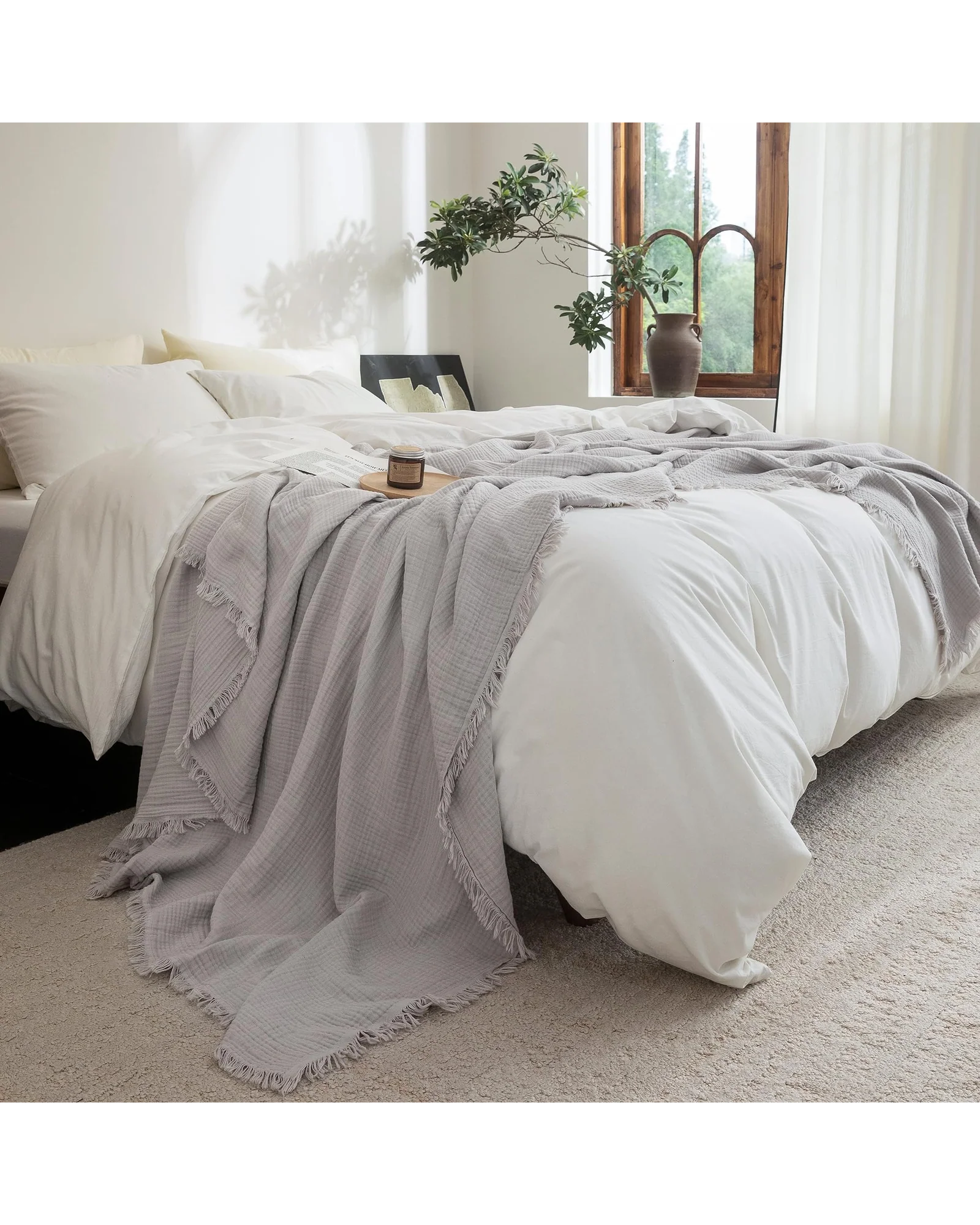 Плед муслиновый FOSSA 98×98 Серый Grayish — 9