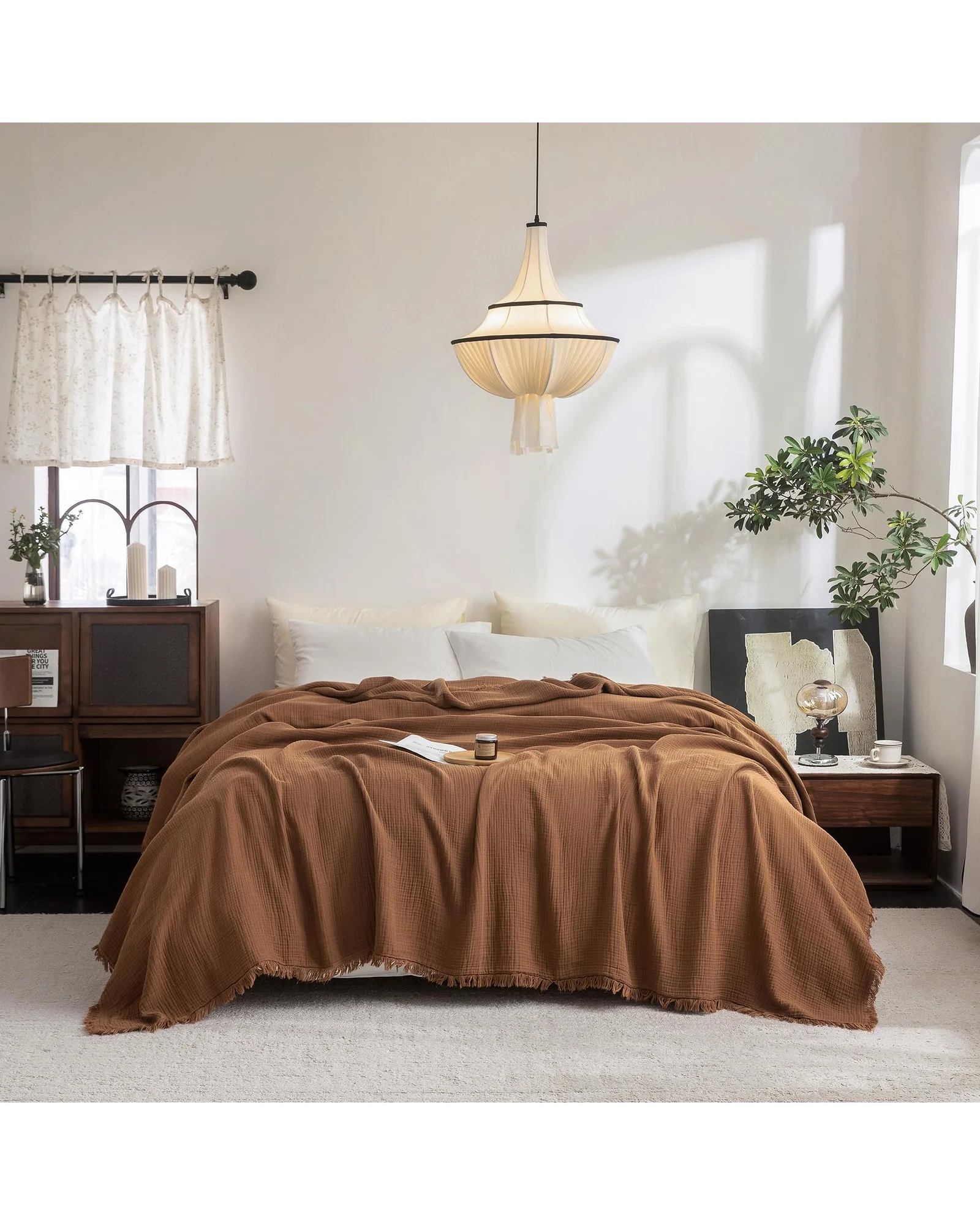 Плед муслиновый FOSSA 98×98 Оранжевый Dark Orange — 1