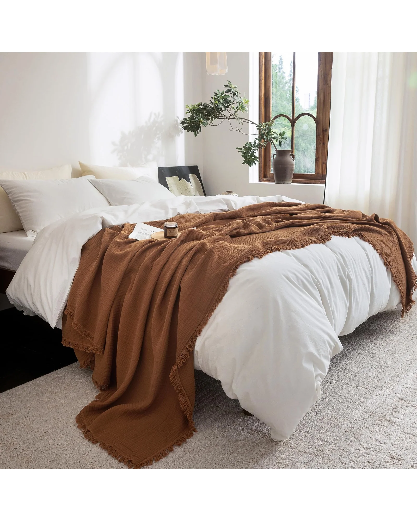 Плед муслиновый FOSSA 98×98 Оранжевый Dark Orange — 5