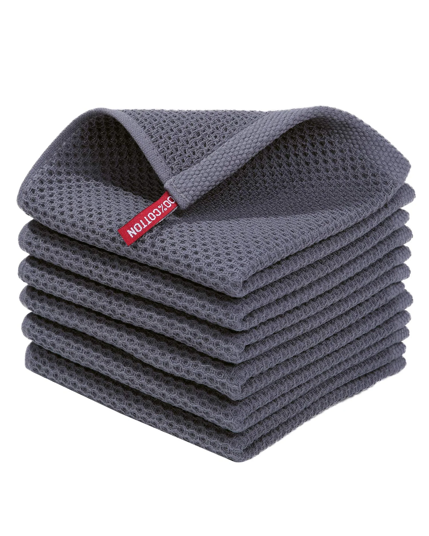 Полотенца кухонные Homaxy вафельные хлопковые 12x12 6 шт — 1