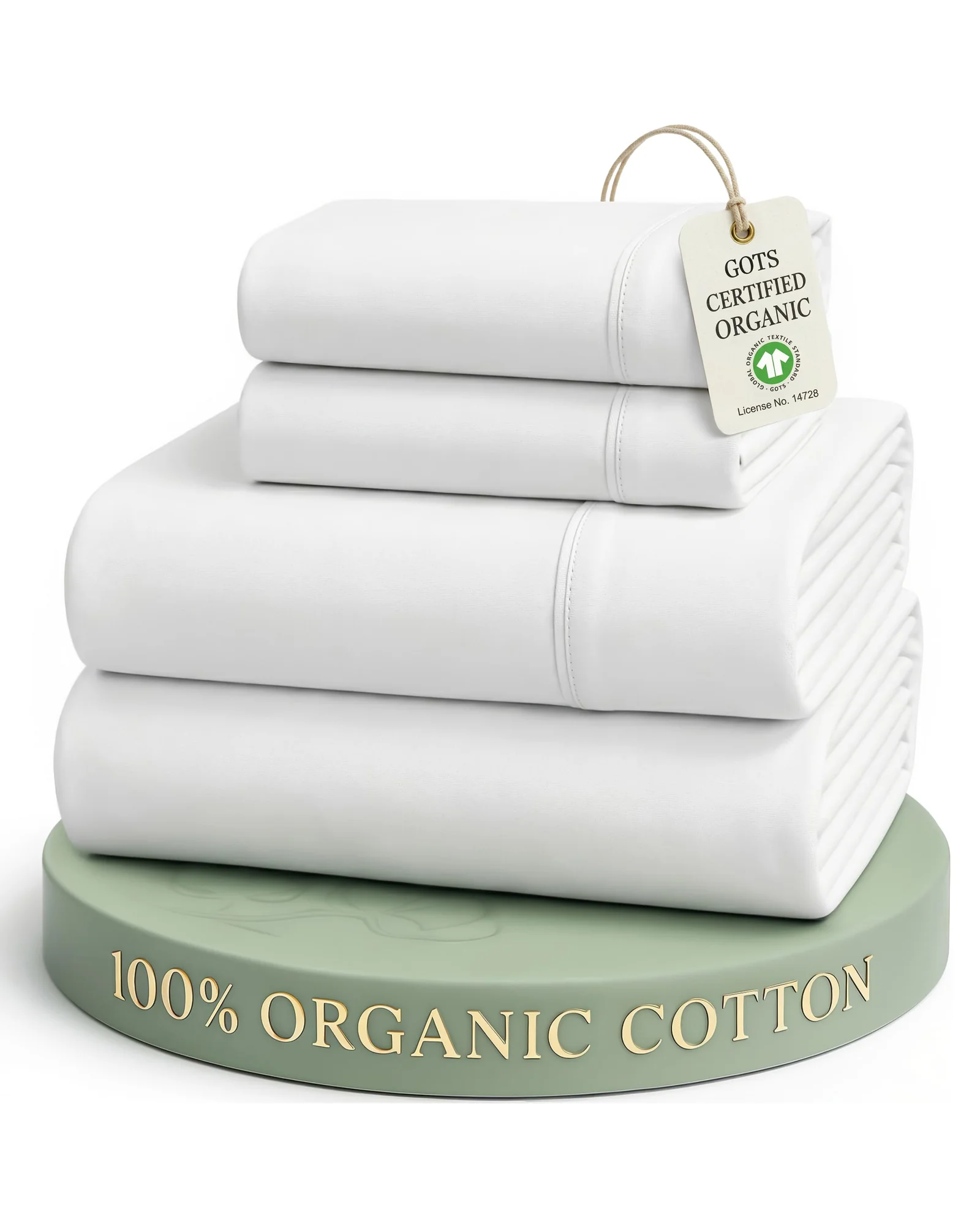 LANE LINEN Organic Cotton Queen Sheet Set White — 1