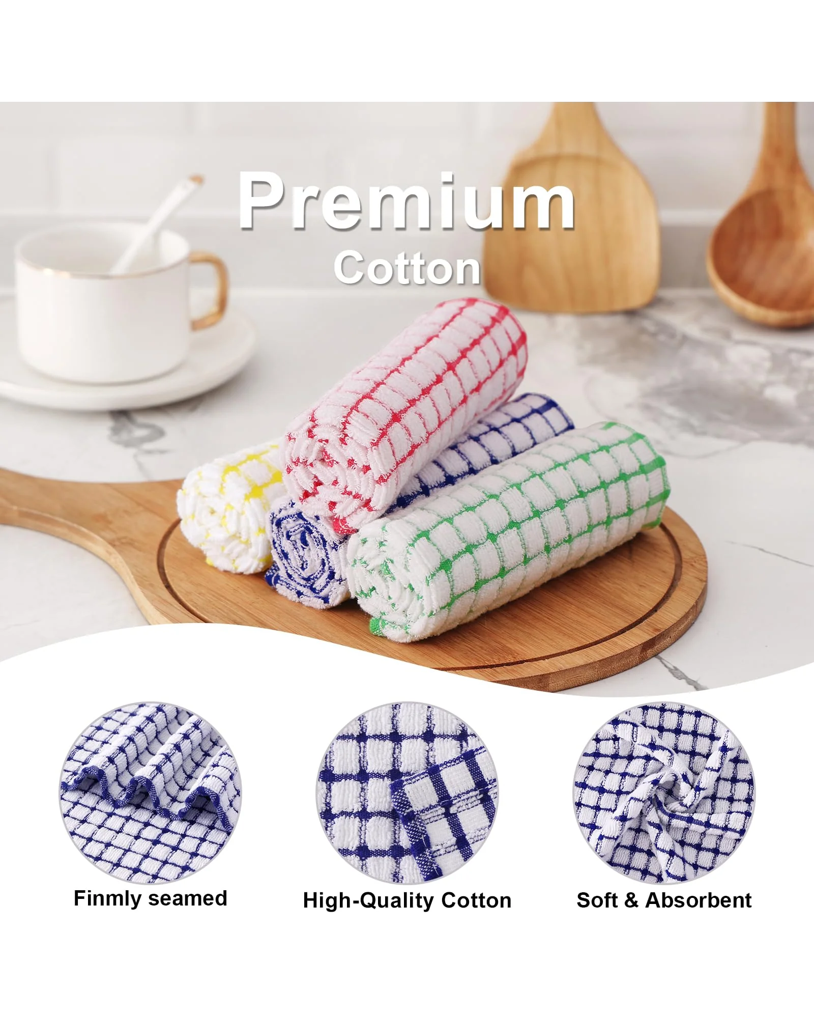 Kitinjoy Cotton 8 Pack Terry Kitchen Dish Cloths — 2