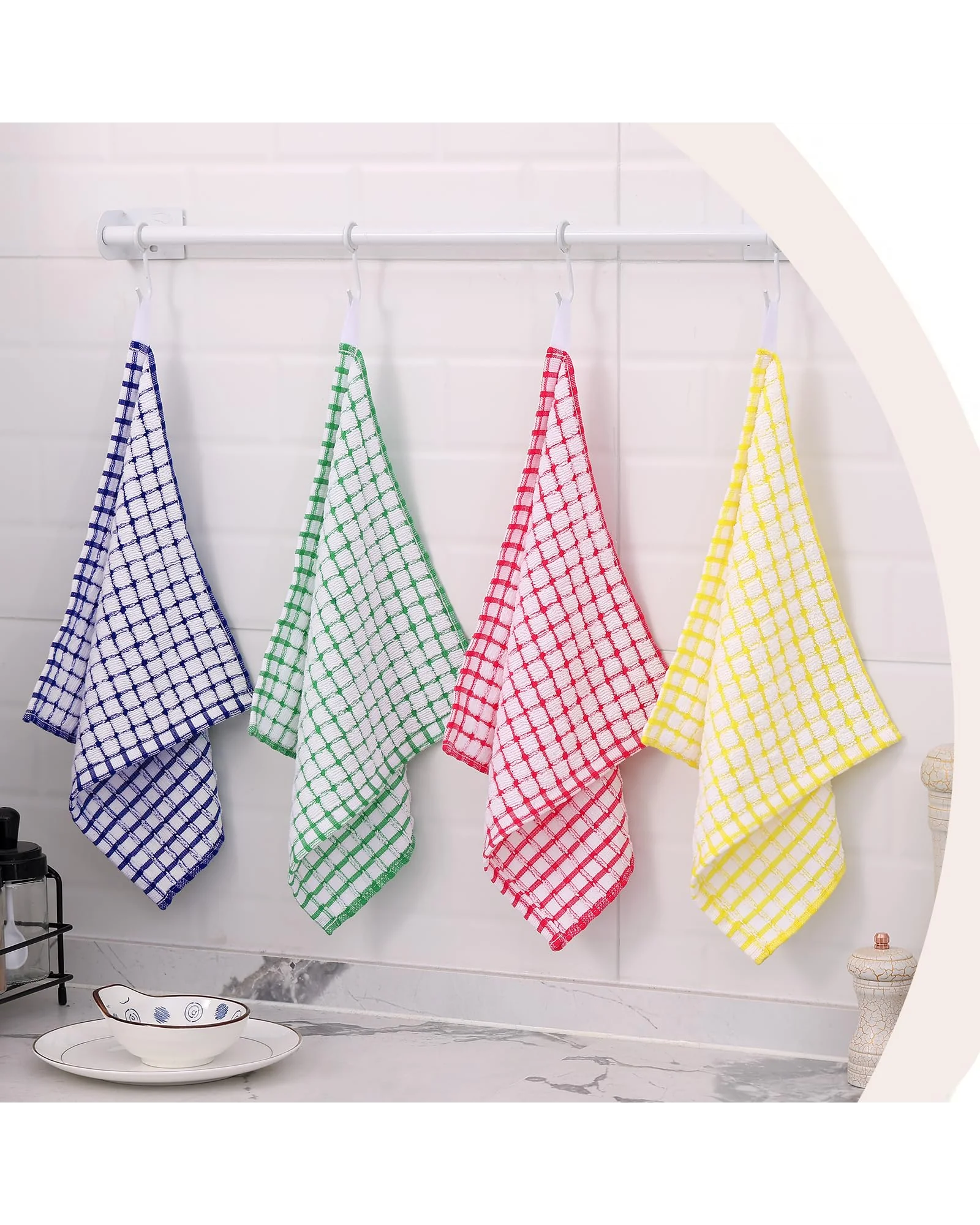 Kitinjoy Cotton 8 Pack Terry Kitchen Dish Cloths — 8