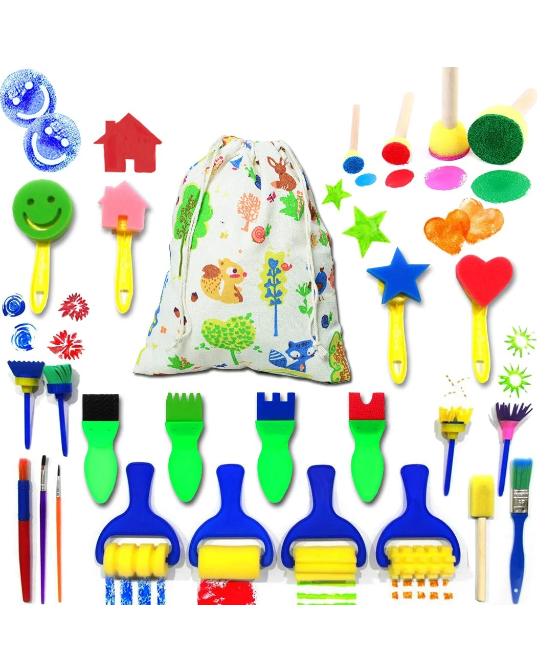 Kids Art Craft набор из 25 кисточек губок для рисования и творчества — 1