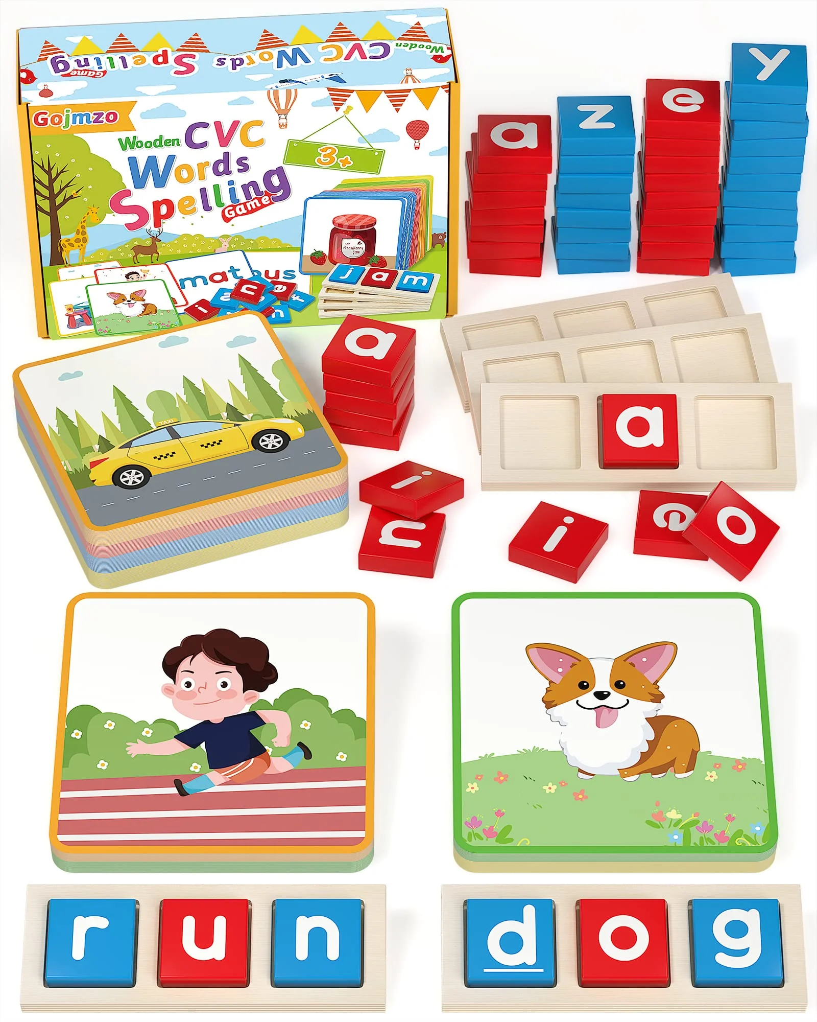 Wooden CVC Word Spelling Games обучающие карточки — мульти
