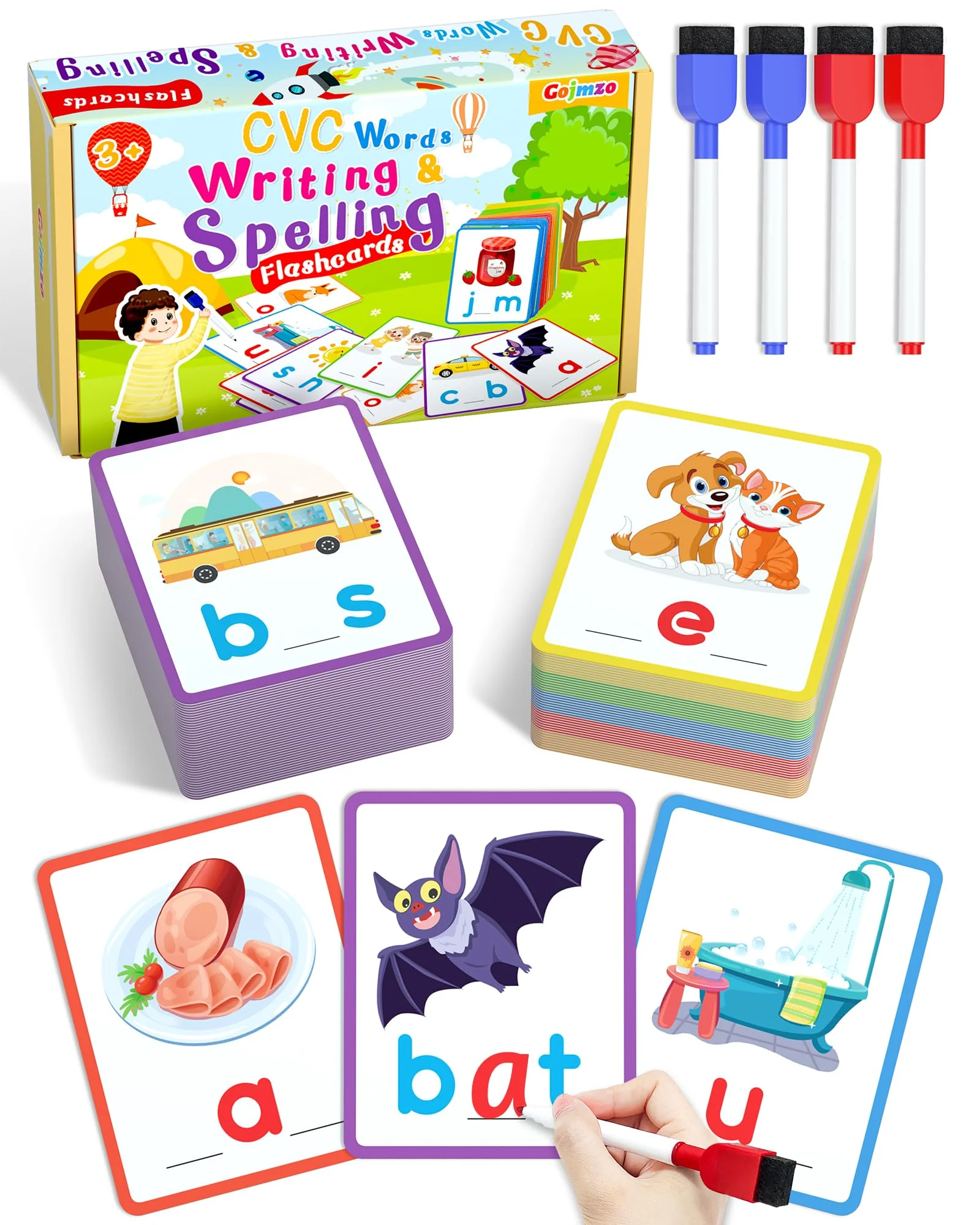 Gojmzo CVC Word Writing & Spelling Flash Cards — 1