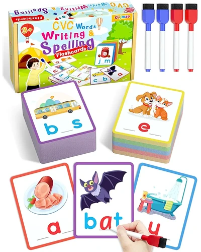 Gojmzo CVC Word Writing & Spelling Flash Cards