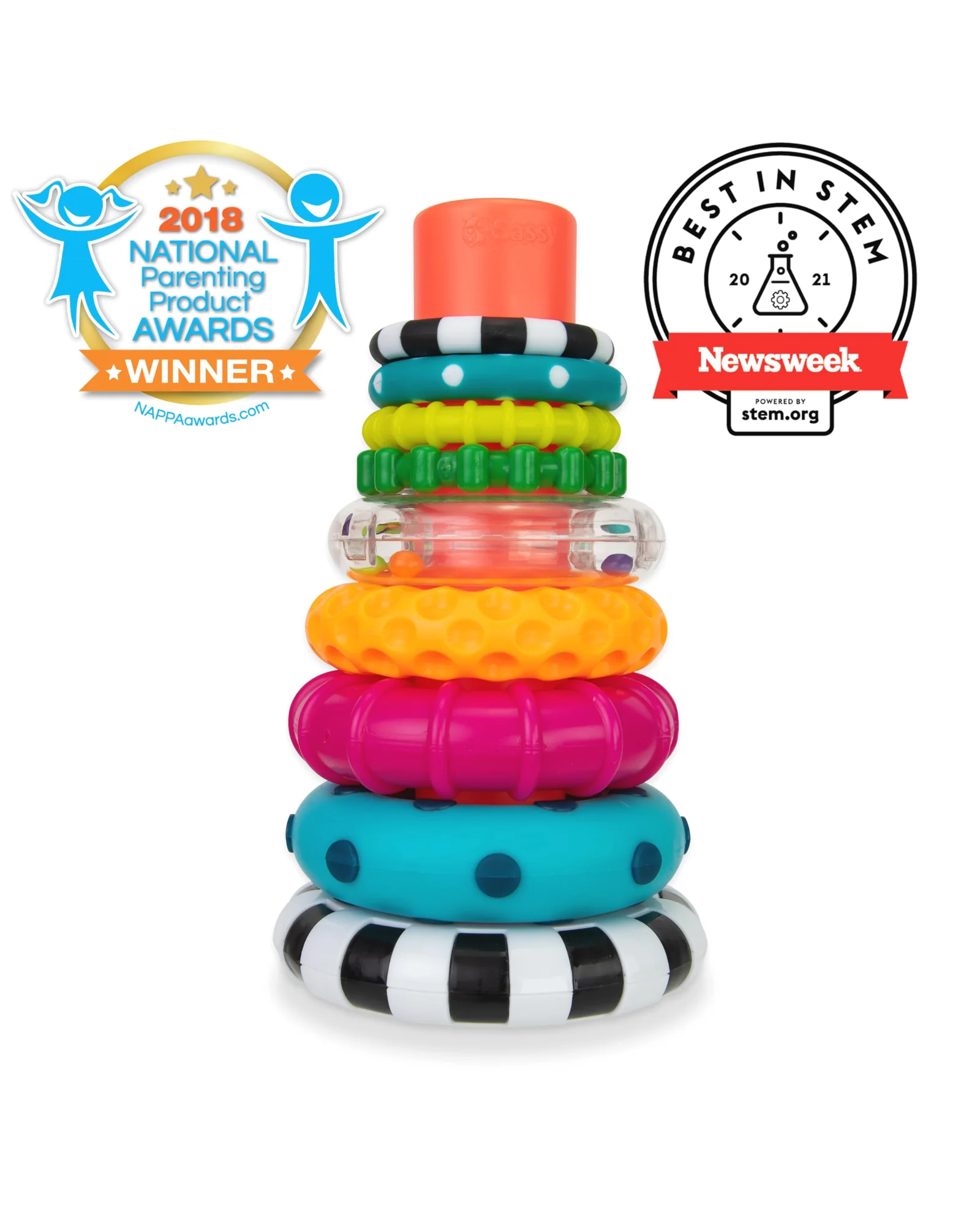 Sassy Stacks of Circles — STEM игрушка для развития, 9 предметов — 2