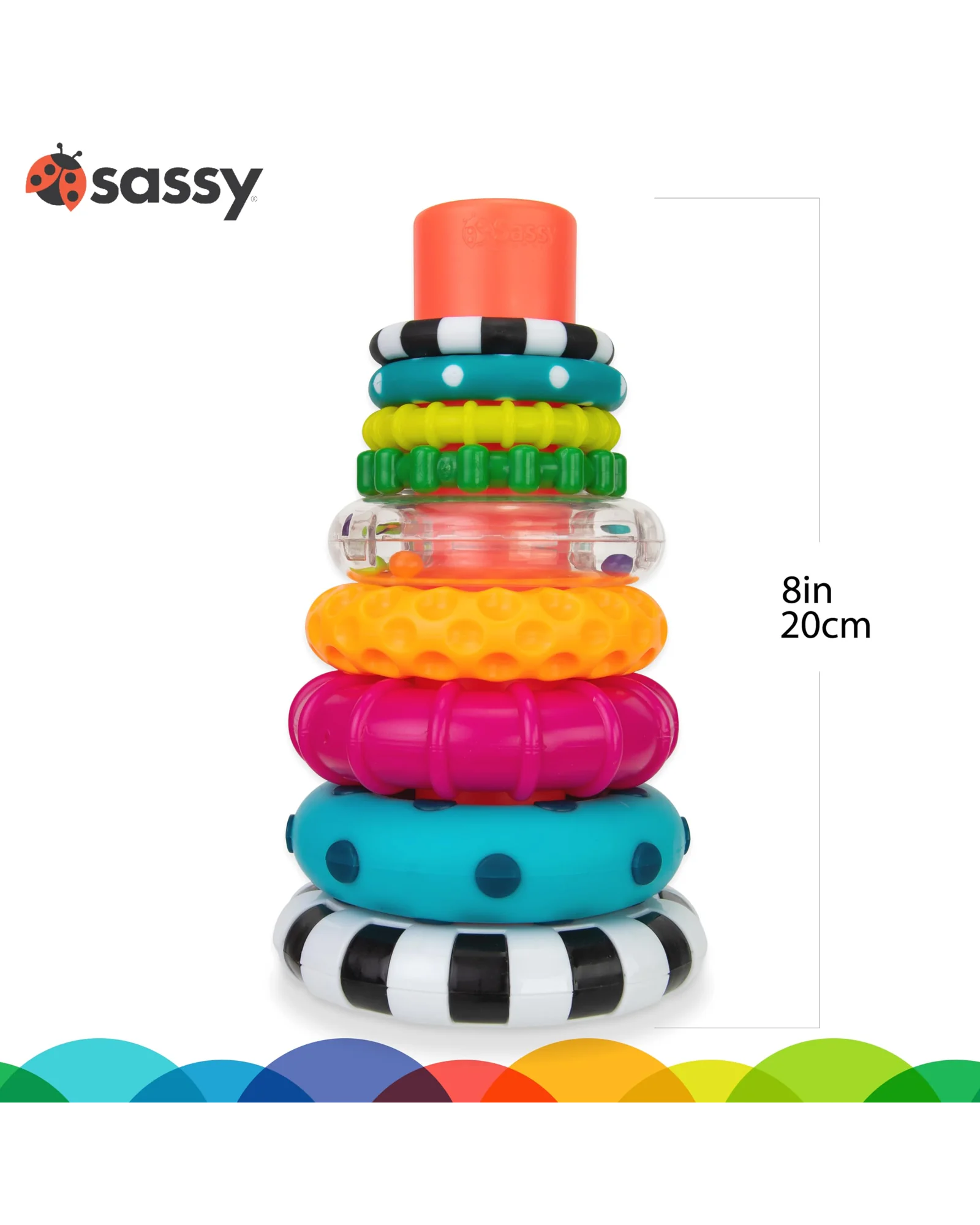 Sassy Stacks of Circles — STEM игрушка для развития, 9 предметов — 4