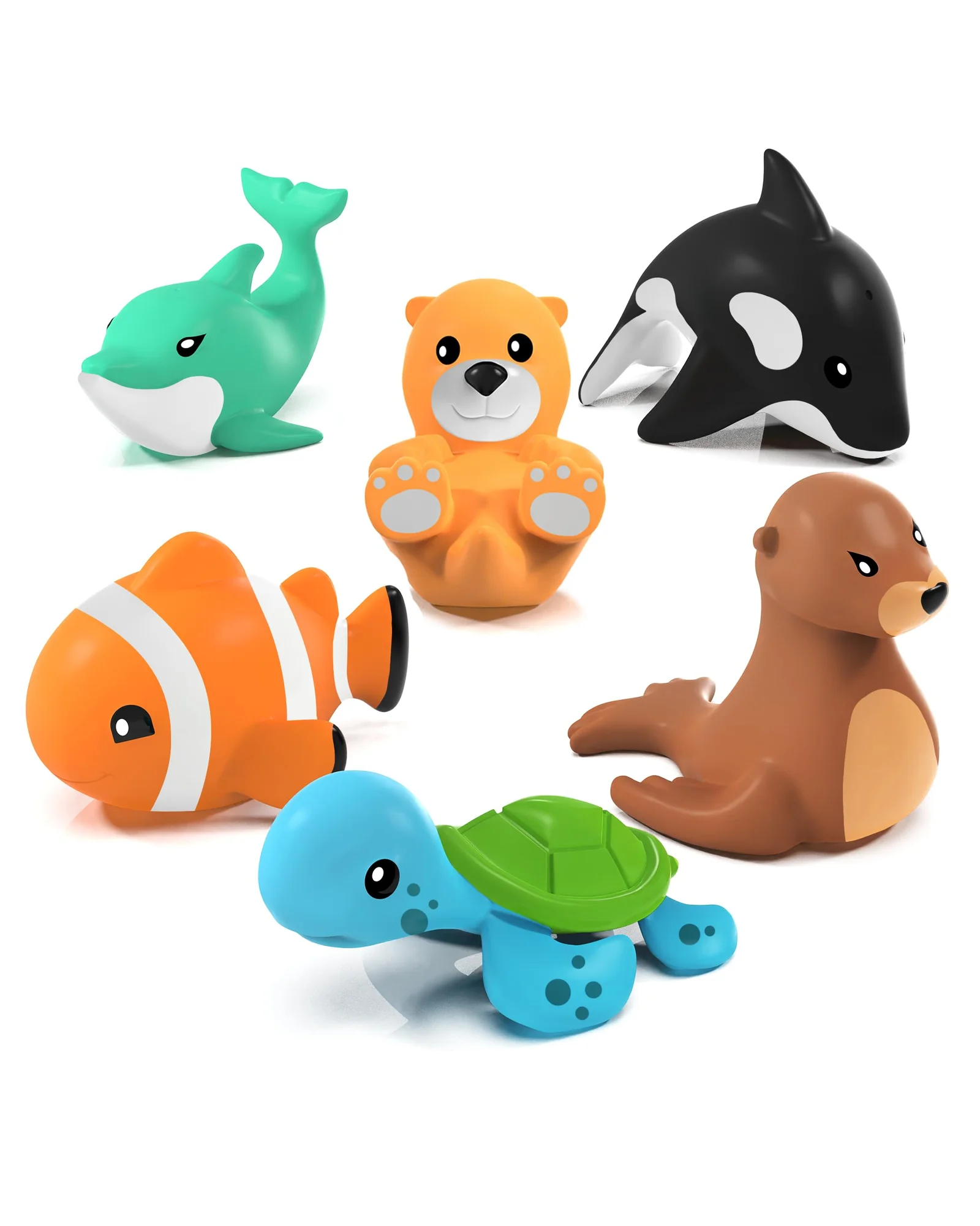 Tub Works Marine игрушки для ванны без плесени набор 6 шт морские животные — 1