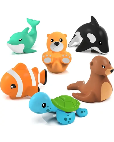 Tub Works Marine игрушки для ванны без плесени набор 6 шт морские животные