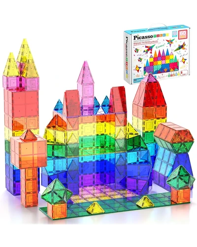PicassoTiles Набор из 60 магнитных плиток
