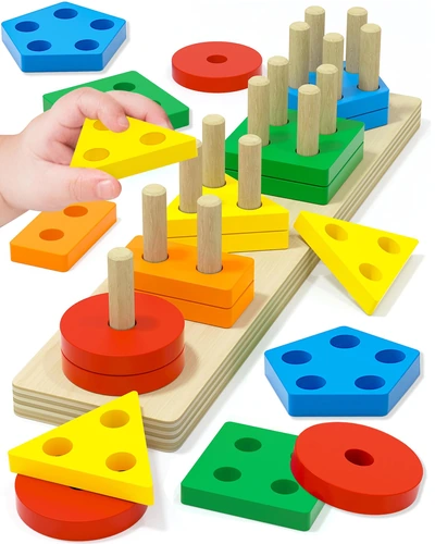 Деревянный сортер форм Montessori для малышей 1-3 года