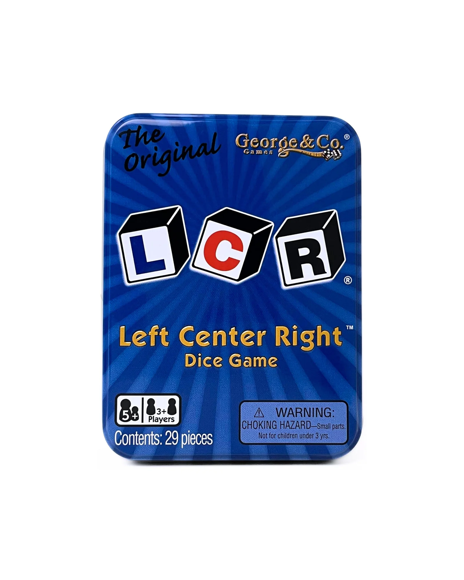LCR Left Center Right Dice Game Blue Tin — 1