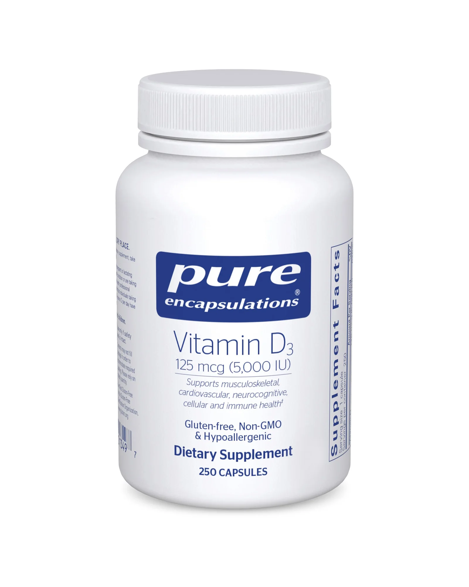 Pure Encapsulations Витамин D3 5000 МЕ 250 капсул — мульти