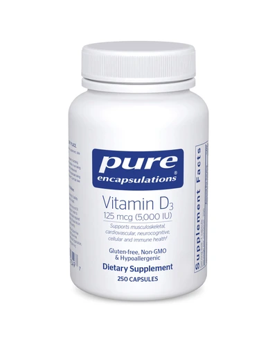 Pure Encapsulations Витамин D3 5000 МЕ 250 капсул
