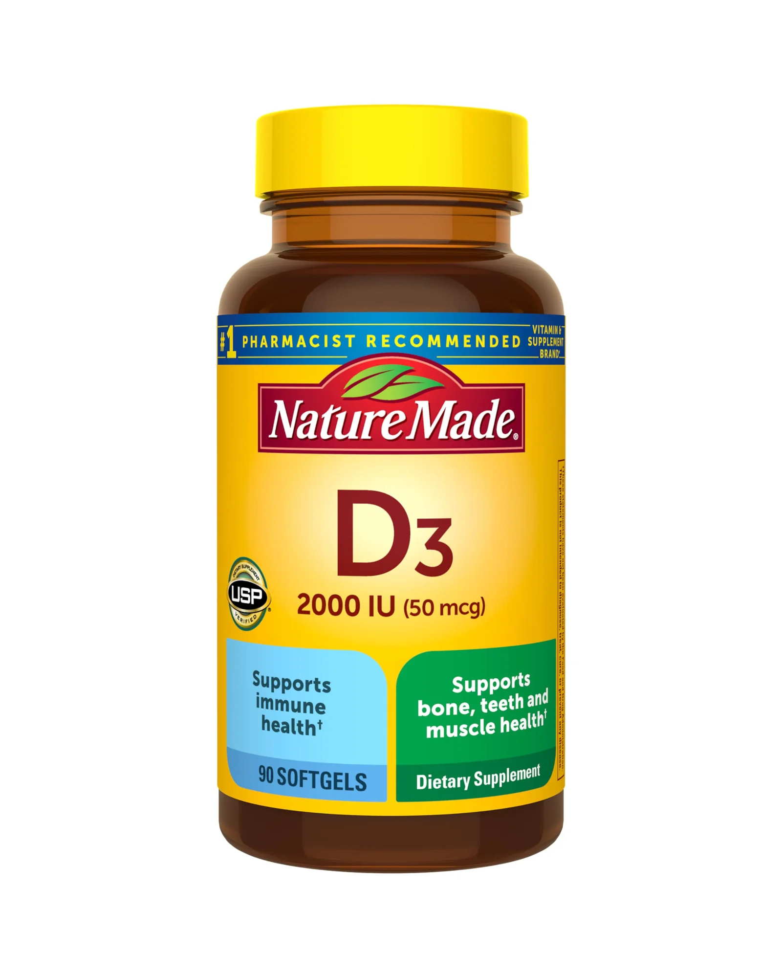 Nature Made Vitamin D3 2000 IU 90 капсул — мульти