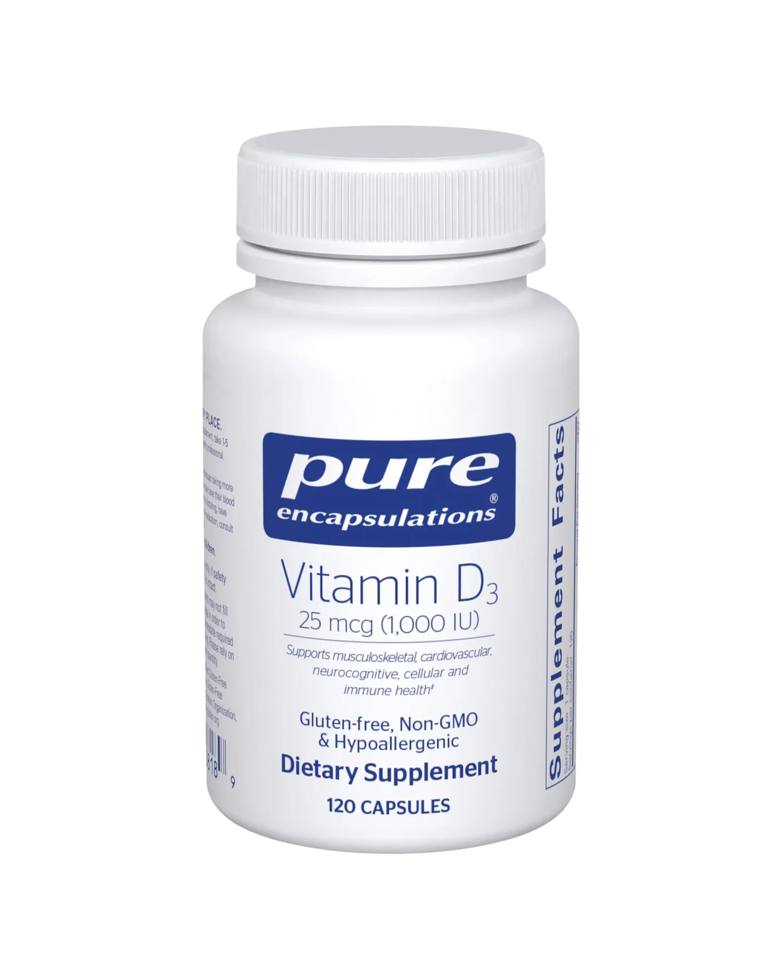Pure Encapsulations витамин D3 25 мкг — белый