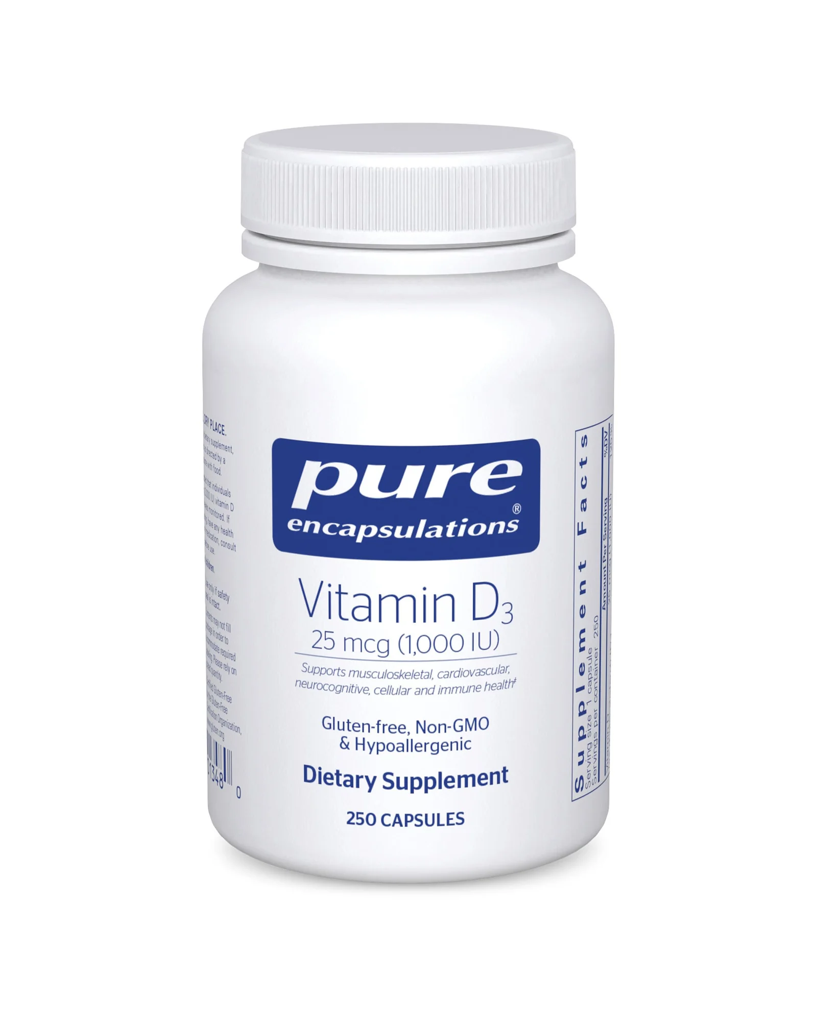 Pure Encapsulations Vitamin D3 — витамин D3 1000 МЕ в капсулах — 1