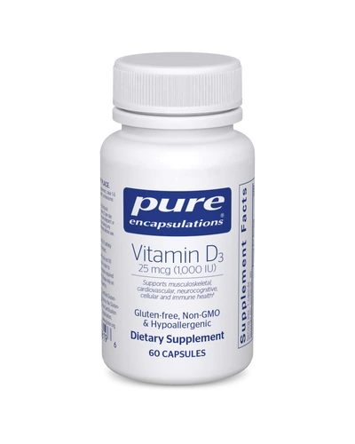 Pure Encapsulations Vitamin D3 — витамин D3 1000 МЕ в капсулах