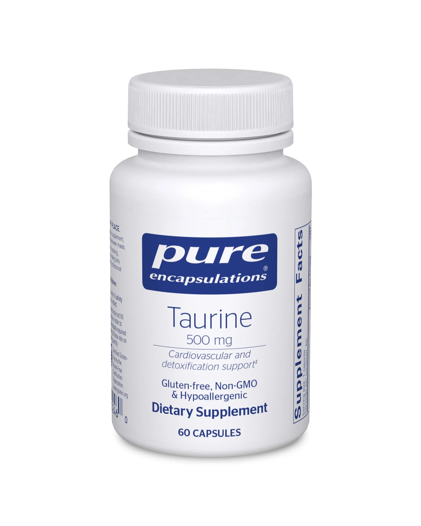 Pure Encapsulations Таурин 500 мг 60 капсул — белый