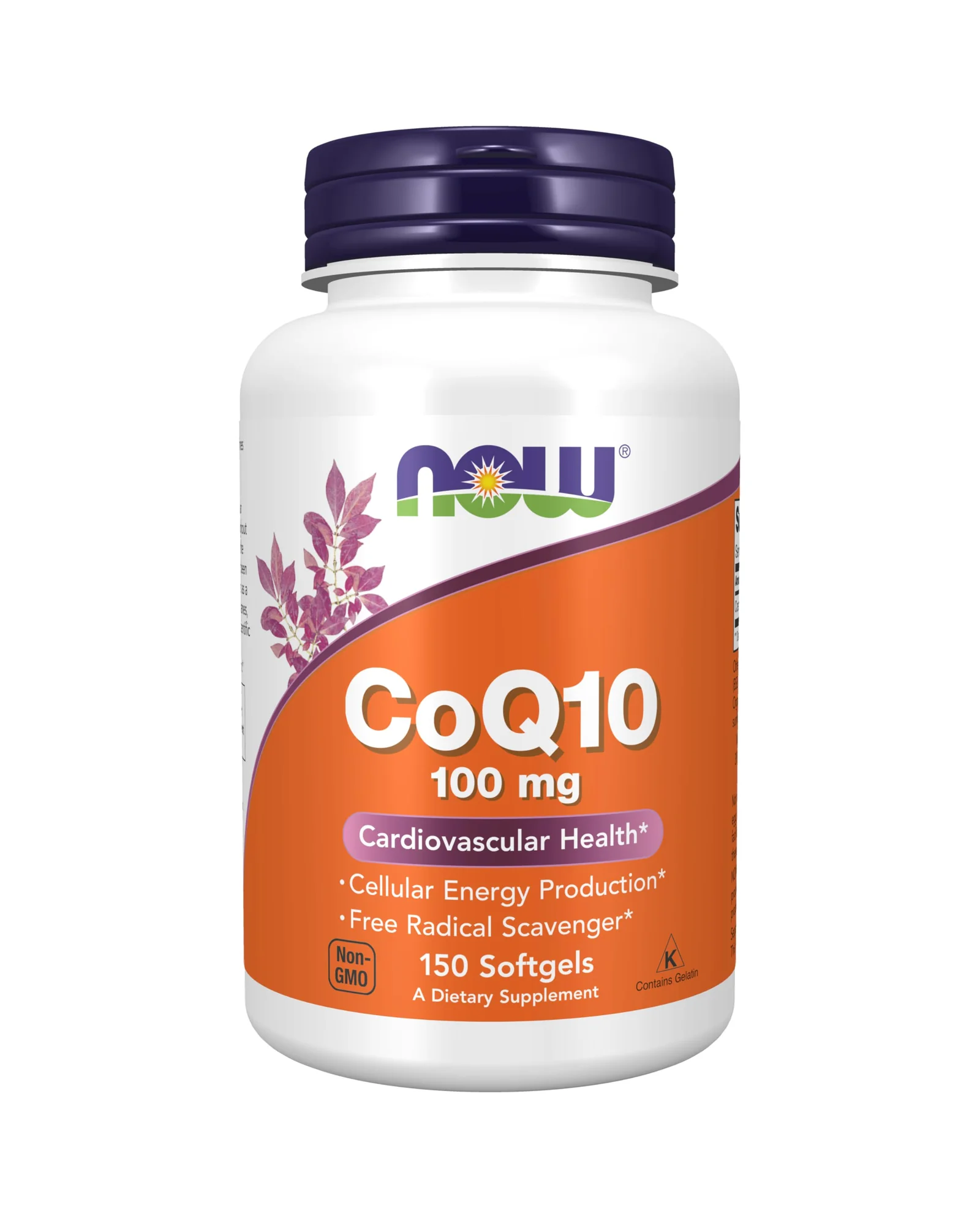 NOW Foods CoQ10 Коэнзим Q10 100 мг 150 капсул — оранжевый