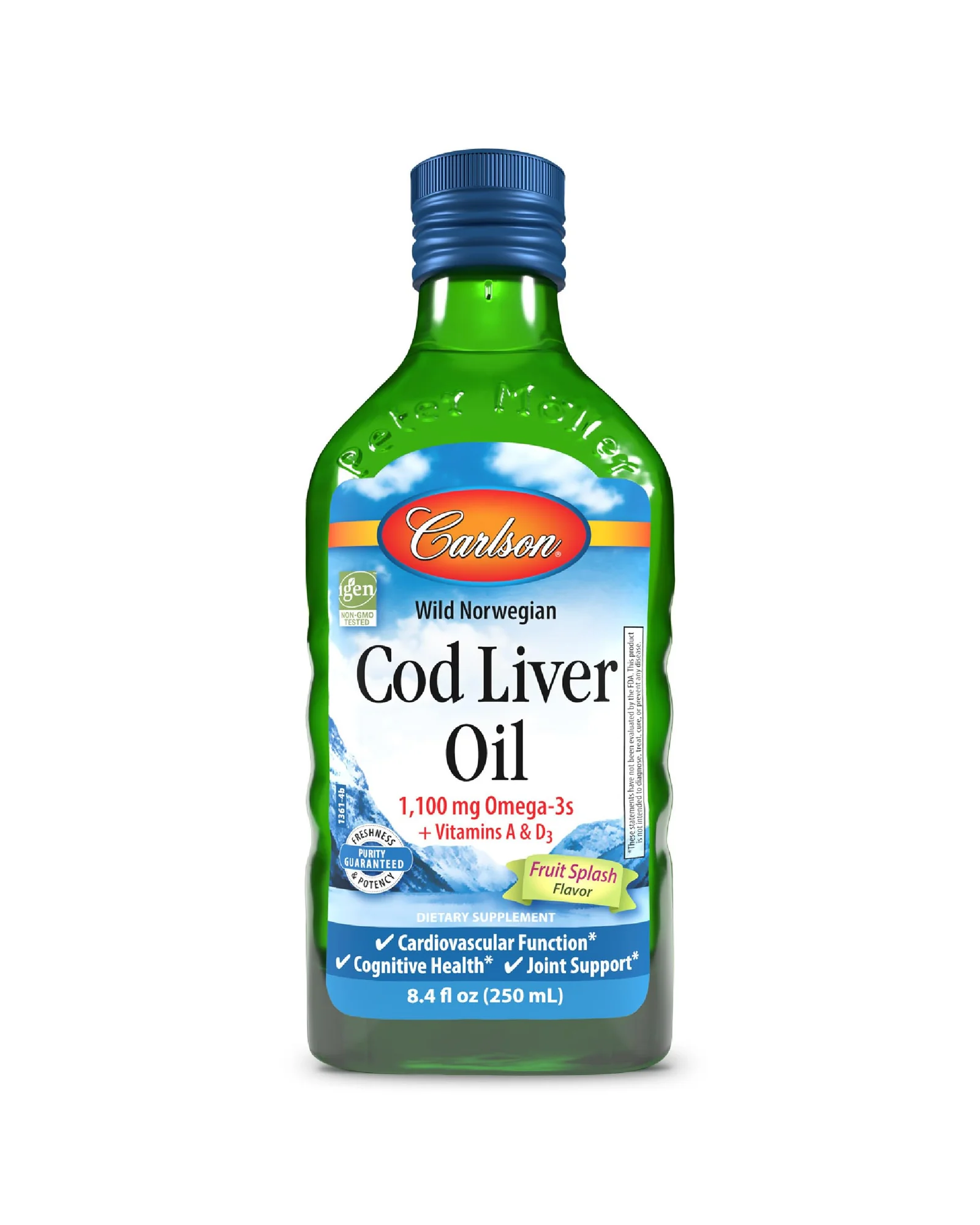 Carlson Cod Liver Oil, рыбий жир омега-3 — белый