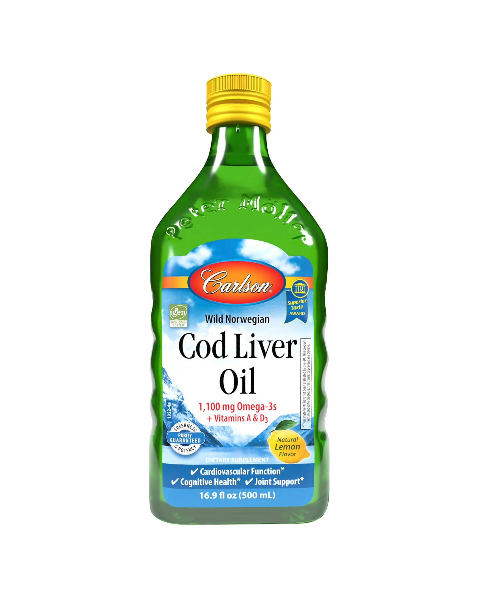 Carlson Cod Liver Oil, рыбий жир омега-3 — белый