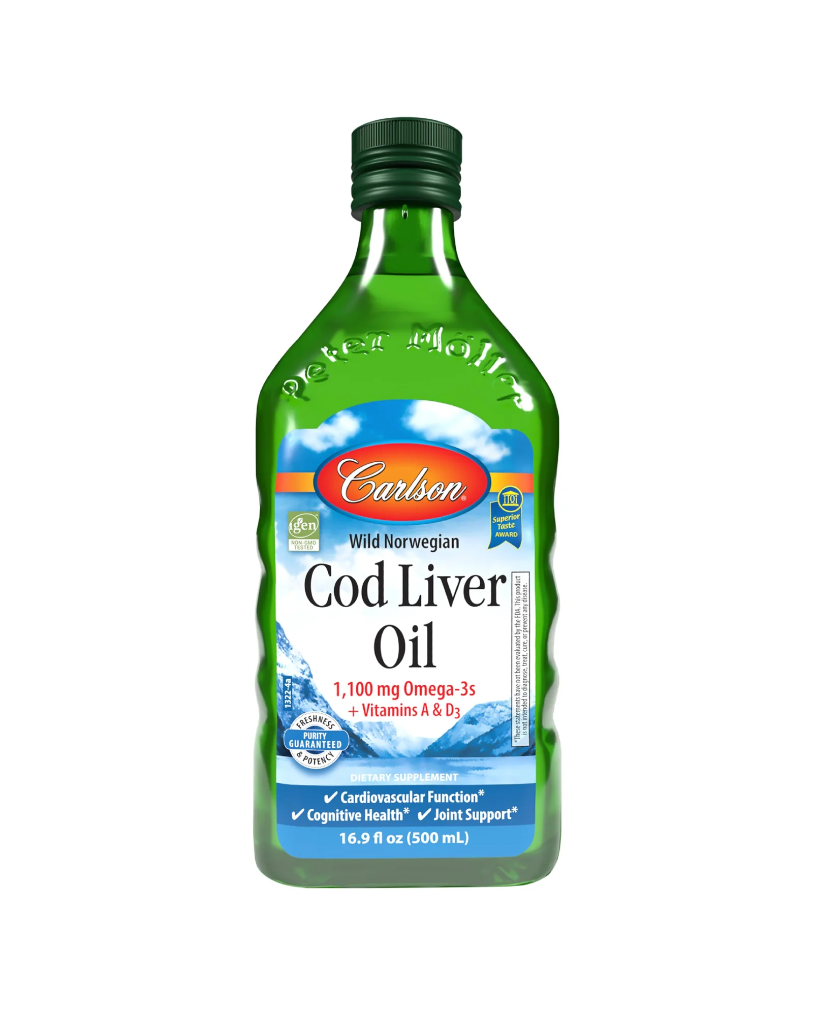 Carlson Cod Liver Oil, рыбий жир омега-3 — белый