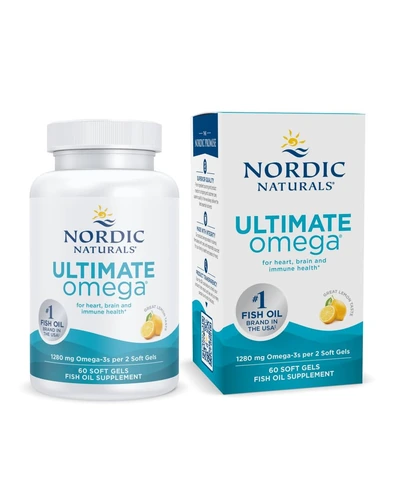 Омега-3 рыбий жир Ultimate Omega с лимонным вкусом, 60 капсул, 1280 мг