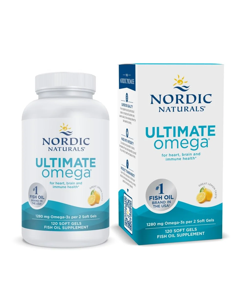 Nordic Naturals Ultimate Omega, Лимон 1280мг — 1