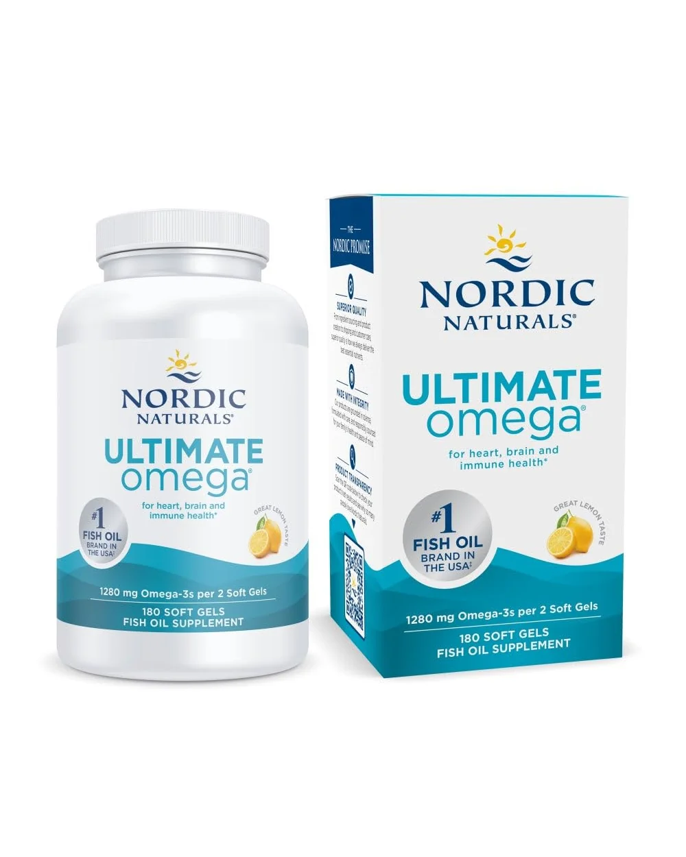Nordic Naturals Ultimate Omega, Лимон 1280мг — 1